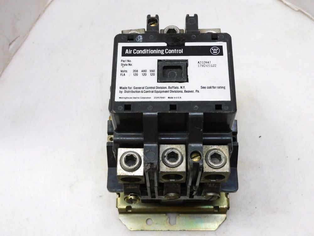 WESTINGHOUSE AIR CONDITIONING CONTROL CONTACTOR A202K47 120V COIL