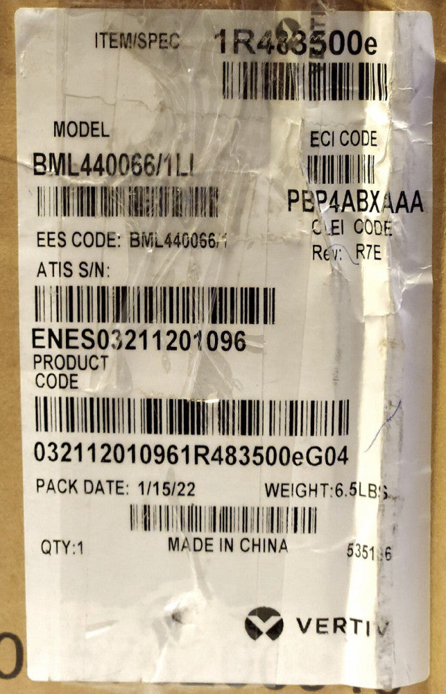 VERTIV BML440066 1LI Rectifier Control Module PBP4ABXAAA BML440066/1