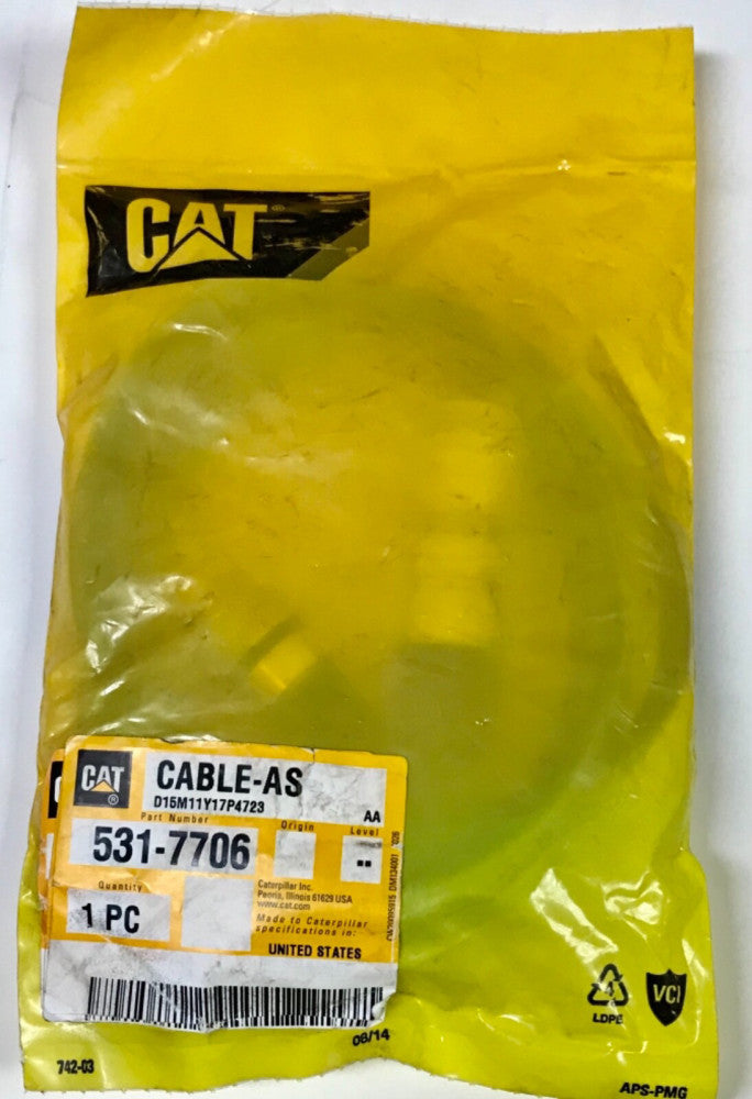 CAT CATERPILLAR 531 7706 CABLE-AS D15M11Y17P4723 Sensor Cable