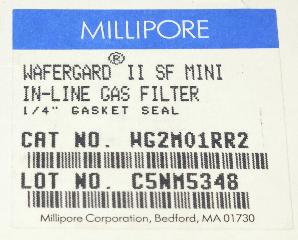 SEALED MILLIPORE WG2M01RR2 SF MINI WAFERGARD II SF Inline Gas Filter 1/4" Gasket