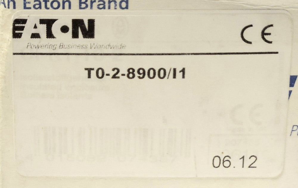 EATON MOELLER T0 2 8900 I1 2 Position ON OFF Maintained Selector Switch TO 2 890