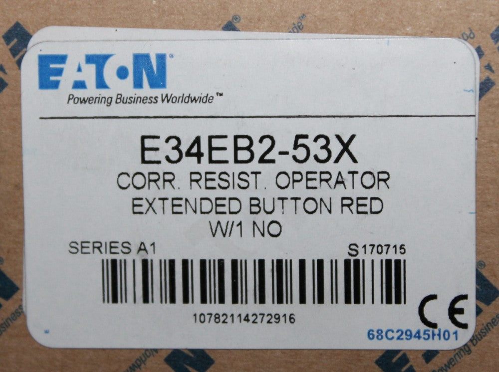 EATON CUTLER HAMMER E34EB2 53X Extended Red Push Button T53 N.O Contact Block