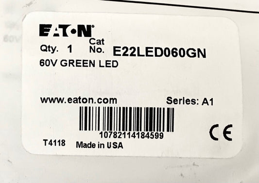 EATON E22LED060GN 60 Volt Green LED Lamp Bulb E22 LED 060 GN