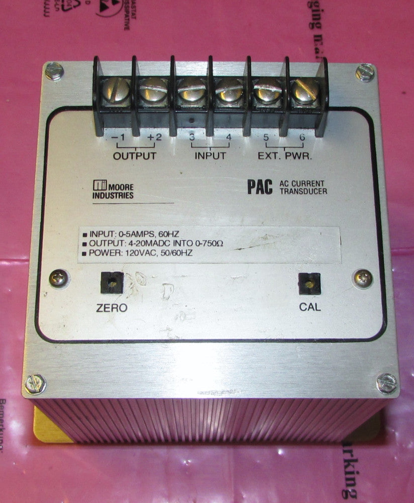 MOORE INDUSTRIES PAC 5A 4 20MA S 120AC CAL (SM) PAC AC Current Transducer