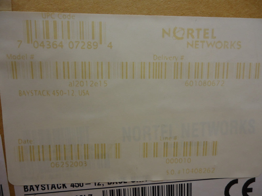 AL2012E15 NORTEL NETWORKS BAYSTACK450-12T SW BRAND NEW!