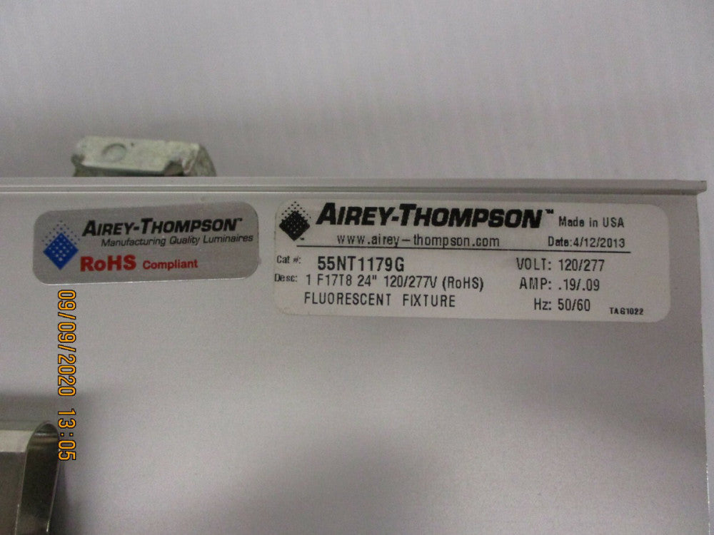 New. Airey-Thompson 55NT1179G F17T8 24" Fluorescent Fixture 120/277 Volt