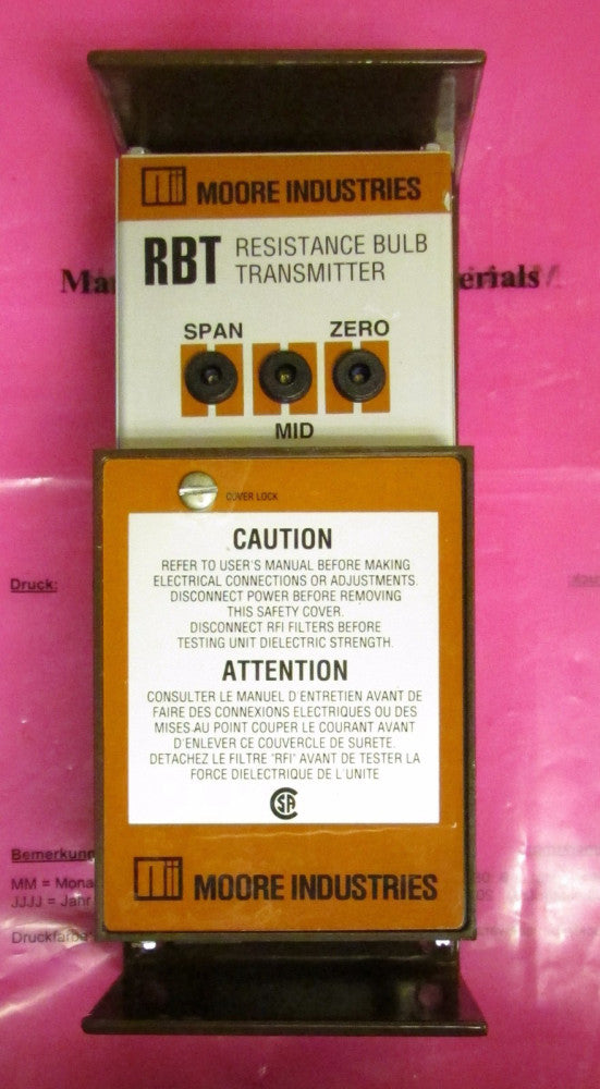 MOORE INDUSTRIES RBT 3W160 320 4-20MA E0 EZ120 Resistance Bulb Transmitter