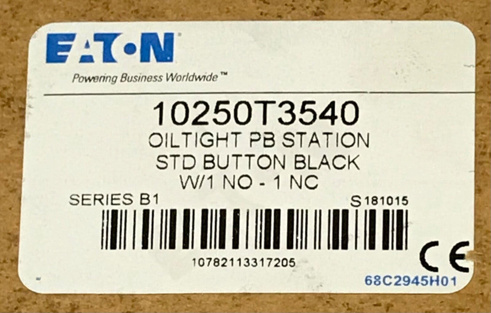 EATON 10250T3540 BLACK Pushbutton Station Enclosure 1 NO 1 NC