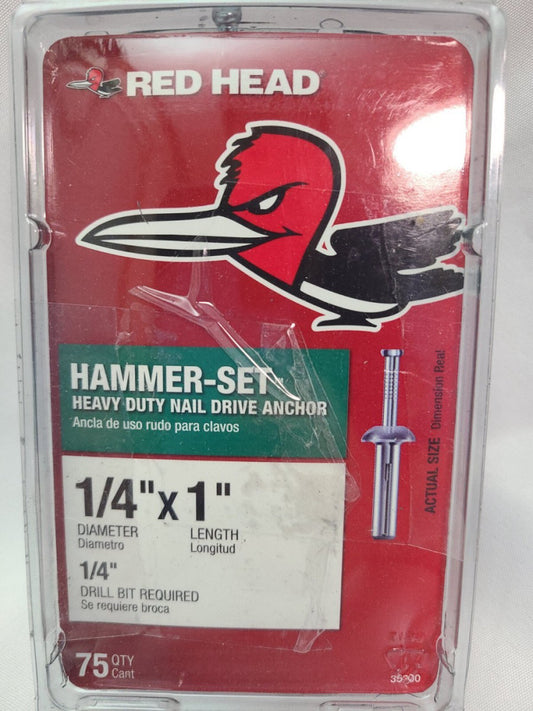 RED HEAD 1/4" x 1" Hammer-Set Nail Drive Concrete Anchors (75-Pack)