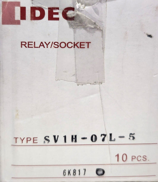 BOX OF 10 IDEC IZUMI SV1H 07L 5 Relay Socket Model RV8H Base Model ONLY