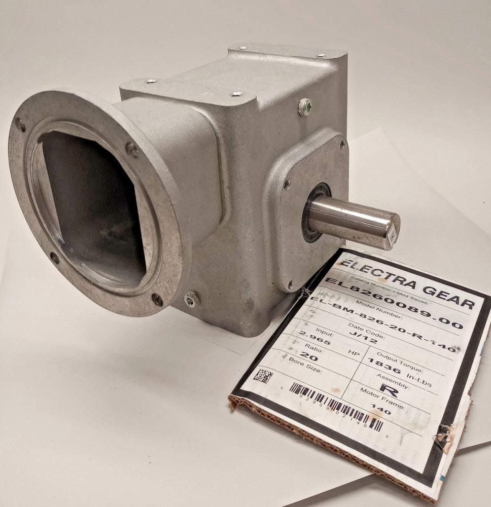 Grove Gear EL8260089.00 Used Electra Gear Reducer EL-BM826-20-R-140 Ratio 20:1