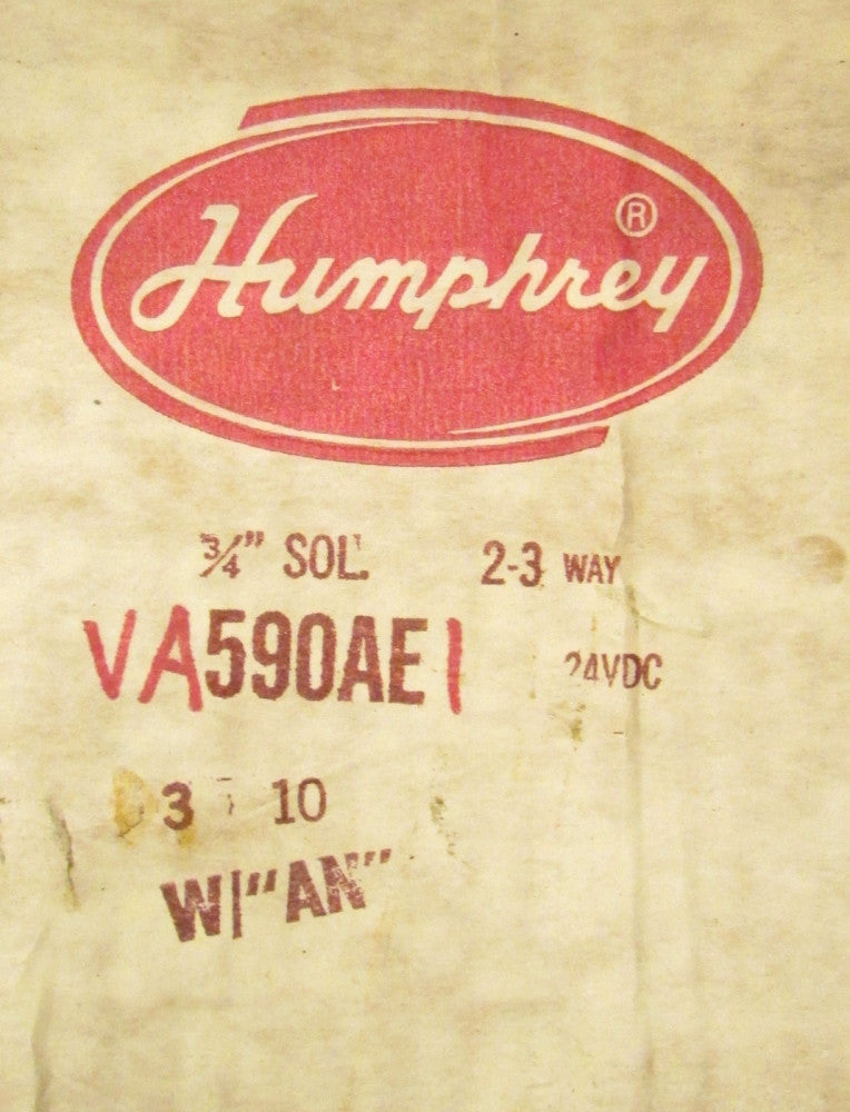 HUMPHREY VA590AE1 24 VDC 606W Solenoid Valve 2-3 Way