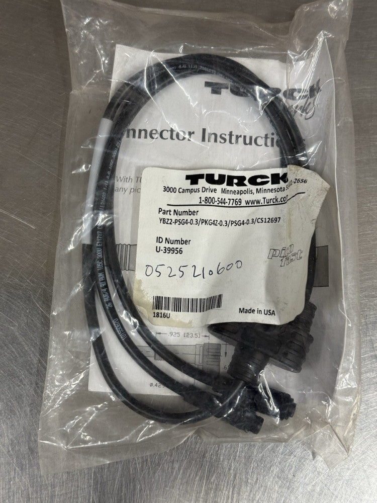 Turck YBZ2-PSG4-0.3/PKG4Z-0.3/PSG4-0.3/CS12697 CABLE U-39956 - New