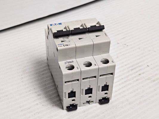 EATON CIRCUIT BREAKER FAZ-C10/3 10 A AMP 3P 3 POLE 400V - USED