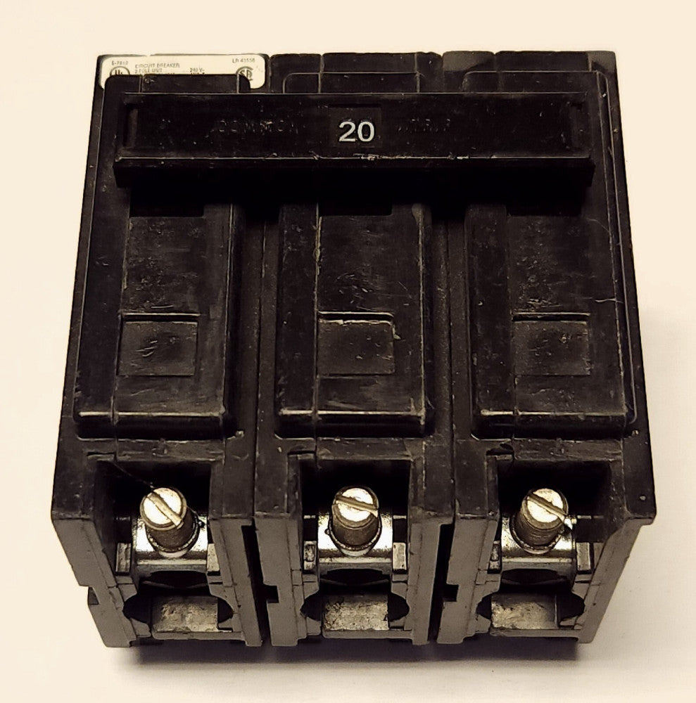 EATON CUTLER HAMMER QBHW3020H 3 Pole 30 AMP Type BA Circuit Breaker 240 VAC