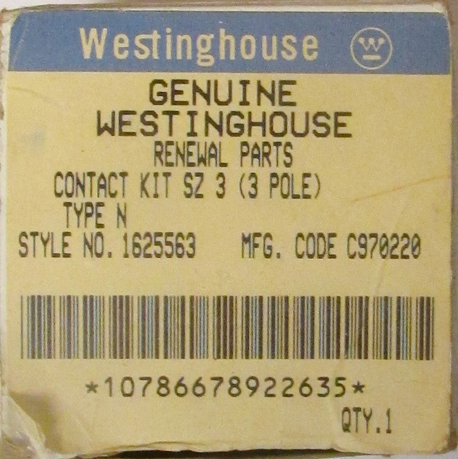 WESTINGHOUSE Size 3 Lifeline Type N Contact Kit 1625563