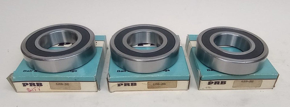 PRB 6208-2RS Ball Bearing Deep Groove 40X80X18mm Double Sealed (Pack of 3)