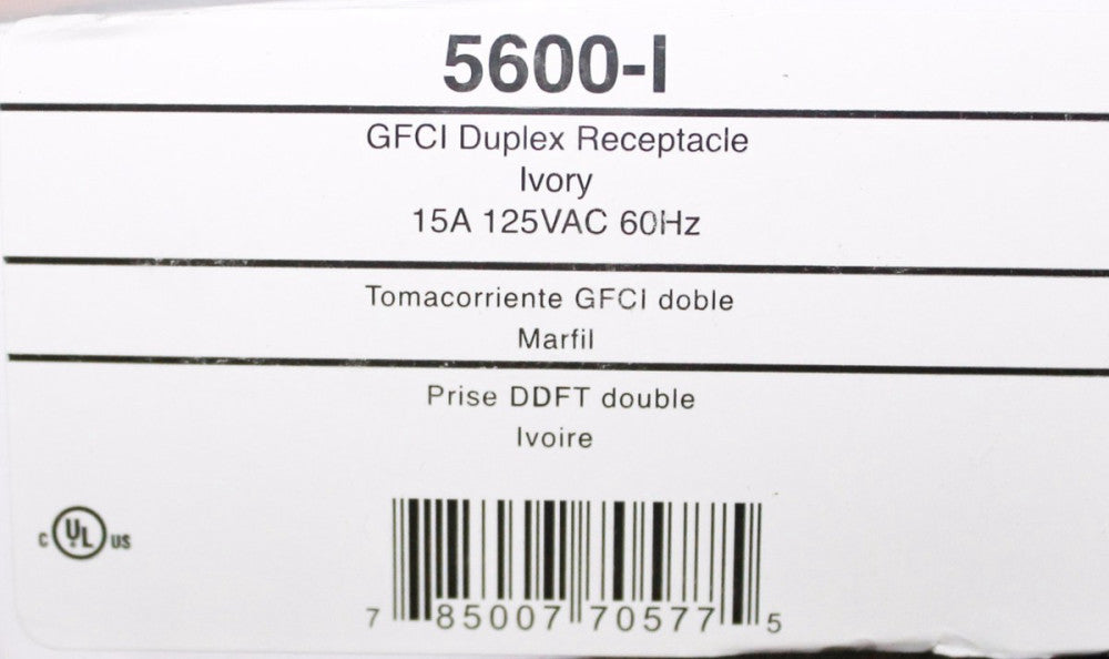 LEGRAND PASS & SEYMOUR 5600-I 15 Amp 125 VAC GFCI Receptacle 5600 I Duplex Ivory