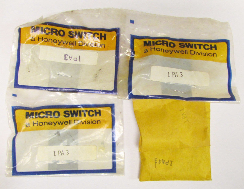 MICROSWITCH 1 PA3 (1) 1 PA43 + (1) 1 PA1 (Lot of 3) Limit Switch Accessories