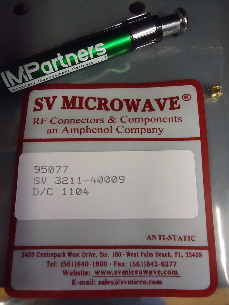 Brand New, SV Microwave 3211-40009 BOARD MOUNT CONNECTOR