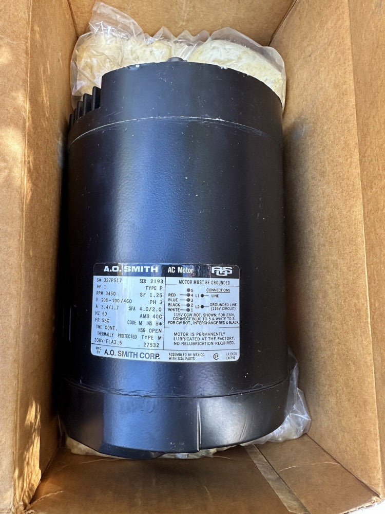 Carlin 22913 / AO Smith 327P517 Burner Motor 1PH 460V 3PH Unused