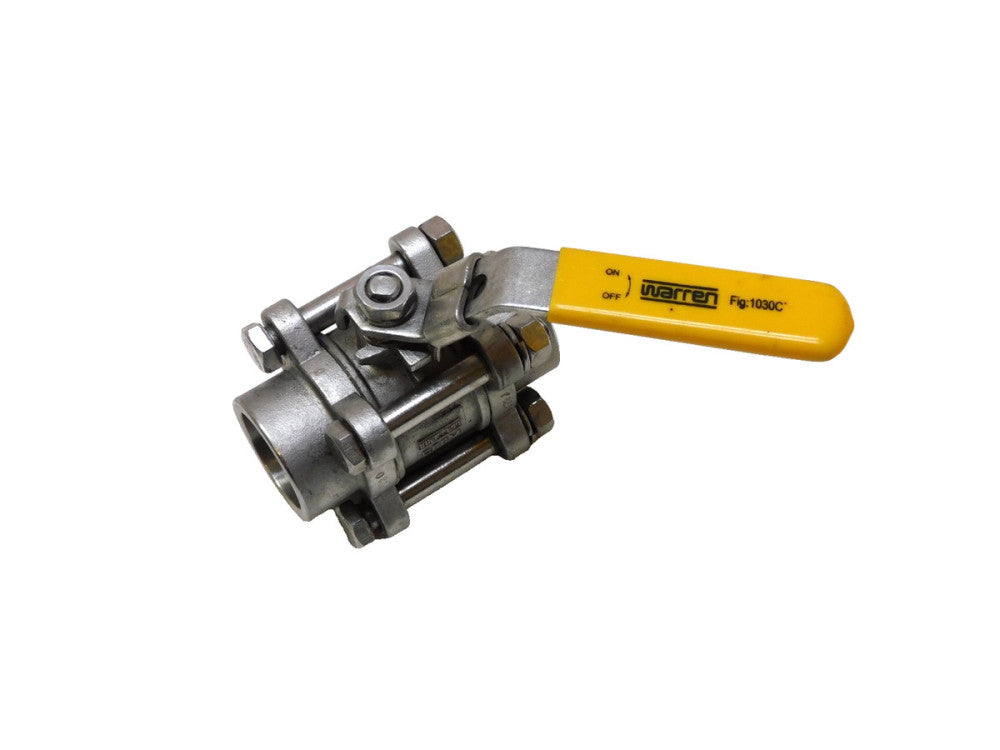Warren Fig.1030C 3/4" Stainless Socket Weld Ball Valve 1000 WOG CF8M