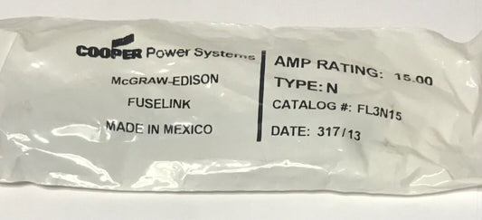 COOPER McGraw Edison FL3N15 Type N 15 AMP Fuse Link