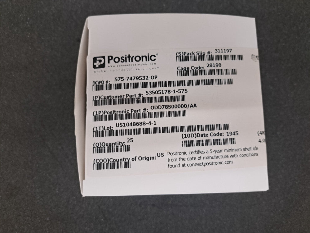 New, Positronic, ODD78S00000/AA, D-Sub High Density Connectors D-Sub Female Conn