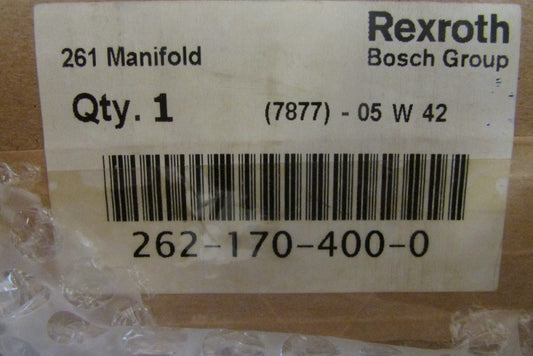 REXROTH BOSCH 262 170 400 0 Model 261 Manifold 7877 05 W 42