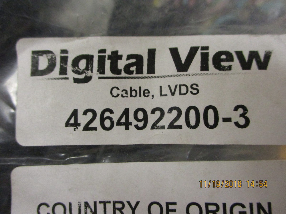426492200-3 Digital View CABLE LVDS 18PO BRAND NEW!