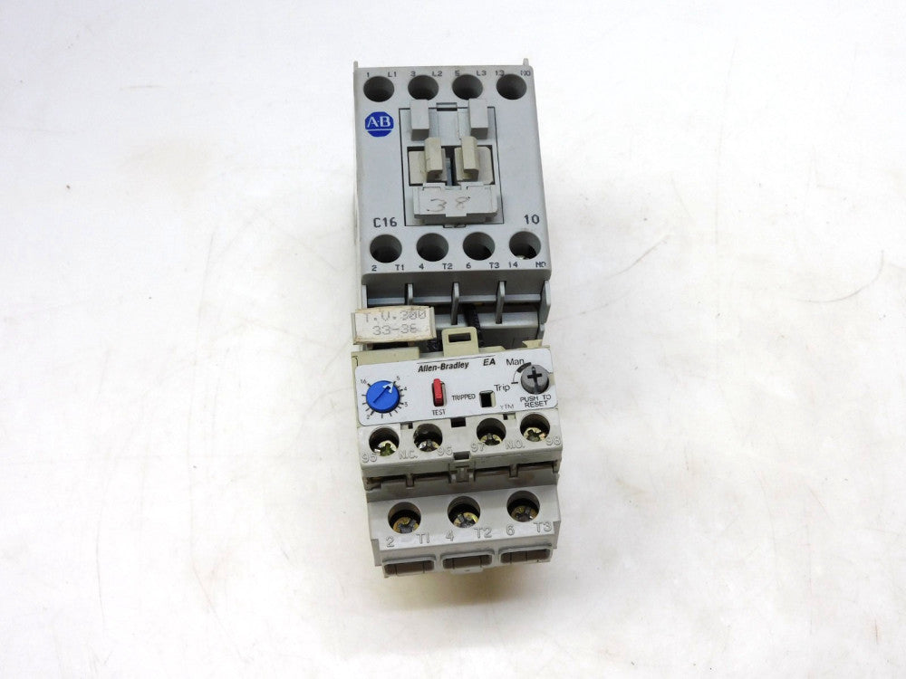 ALLEN BRADLEY 100-C16*10 SER B STARTER W/ 193-EA1EB SER B OVERLOAD RELAY 1.6-5A