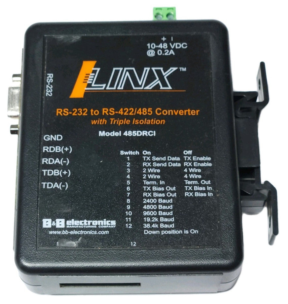 LINX B&B Electronics Model 485DRCI RS-232 to RS-422 485 CONVERTER TRIPLE ISOLATI