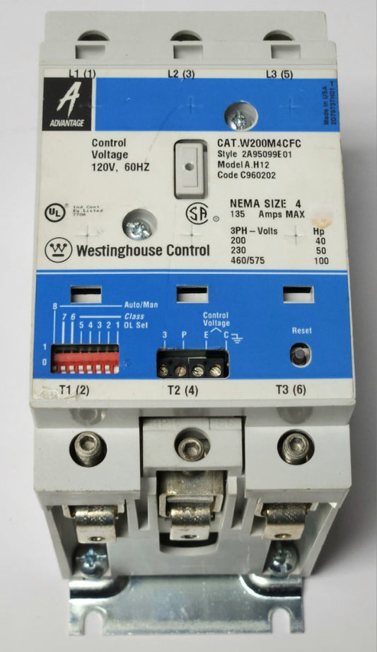 WESTINGHOUSE CUTLER HAMMER W200M4CFC Size 4 W200 Advantage Starter