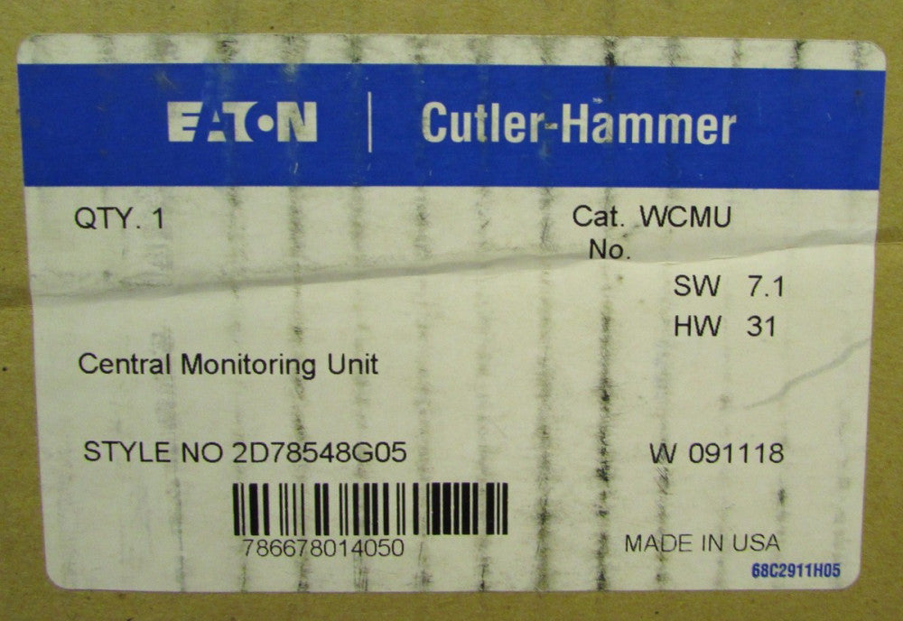 Eaton Cutler Hammer WCMU Advantage Central Monitoring Unit Relay 2D78548G05