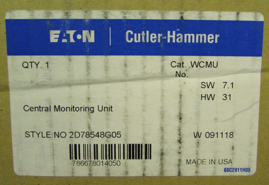 Eaton Cutler Hammer WCMU Advantage Central Monitoring Unit Relay 2D78548G05