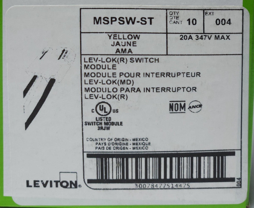 BOX OF 3 LEVITON MSPSW ST LEV-LOK R Switch Module WIRING Device 20 AMP 347 VAC