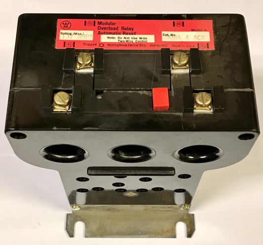 WESTINGHOUSE CUTLER HAMMER MORA 4 ACK 137 AMP Modular Overload Relay 1373D06G21