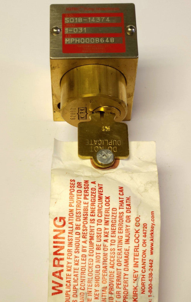 KIRK KEY S018 Flush Single Key Interlock