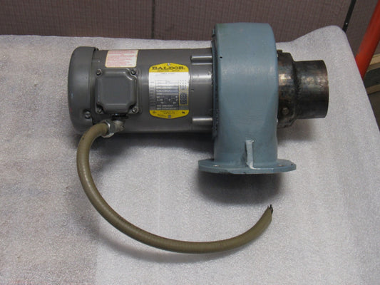 Baldor KM3457 Motor 34A63-157 3Ph 1/3 Hp 208-230/460V 56C W Blower 3106-044 Sz 4
