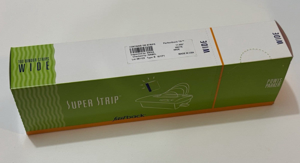 Pack of 100 Powis Fastback 11" Wide White PerfectBack TA Strip W1P1