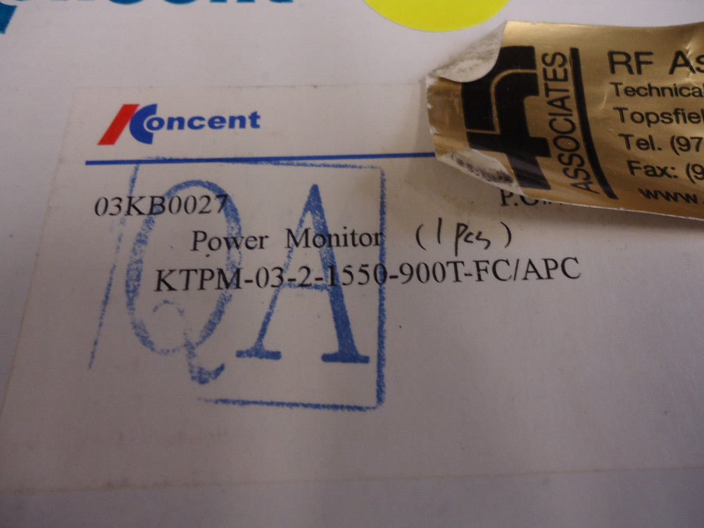 KTPM-03-2-1550-900T-FC/APC, Koncent Communications, Power Monitor, Brand New!