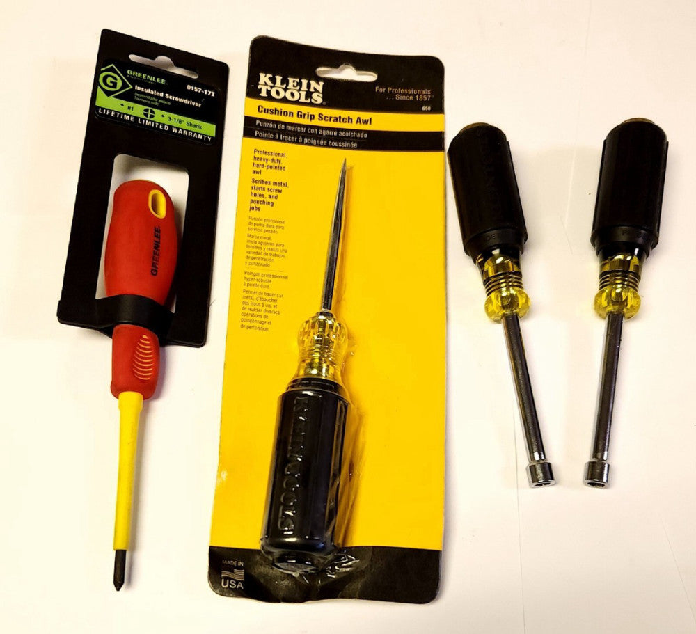 LOT OF KIEIN TOOLS 650 Scratch AWL 0157-17I RED Insulated Screwdriver Electrical
