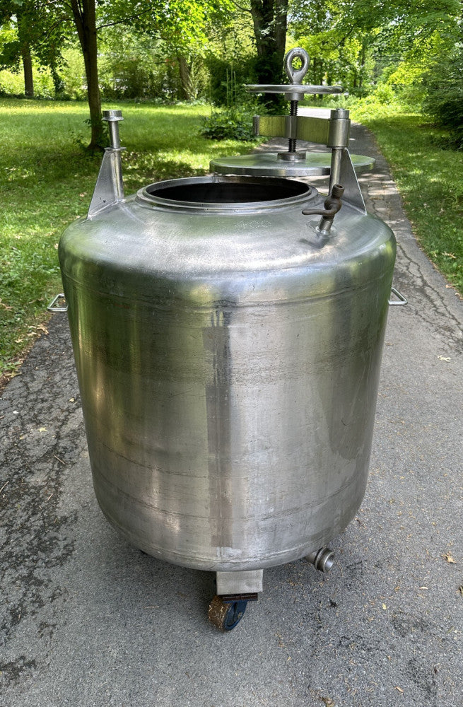 Stainless Steel Portable Holding Tank Barrel with Top Opening & Bottom Discharge