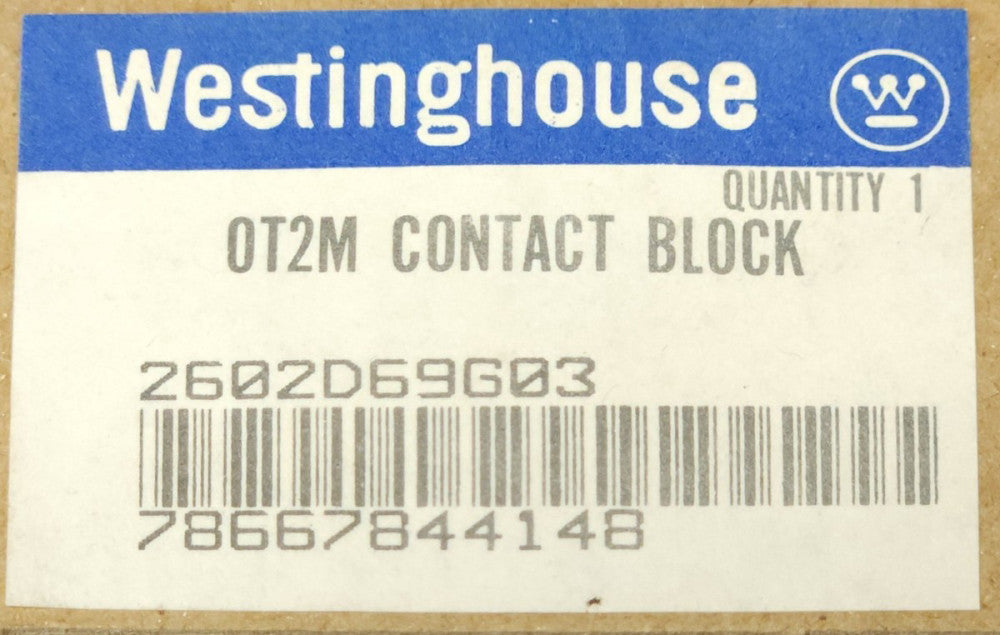 WESTINGHOUSE 0T2M Pushbutton Contact Block 2 NO OT2M 2602D69G03