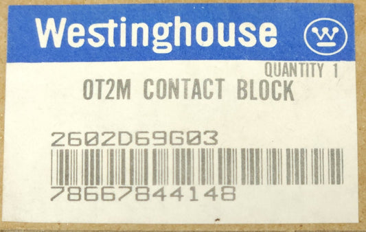 WESTINGHOUSE 0T2M Pushbutton Contact Block 2 NO OT2M 2602D69G03