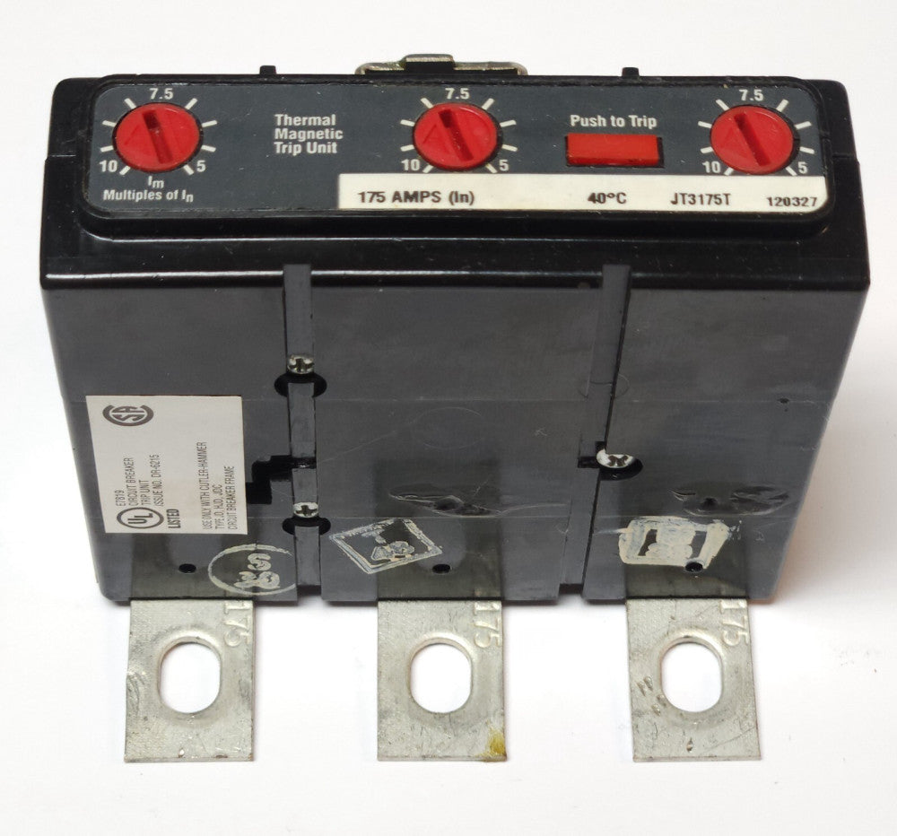 EATON CUTLER HAMMER JT3175T J Frame 175 AMP TRIP Unit Type JD HJD