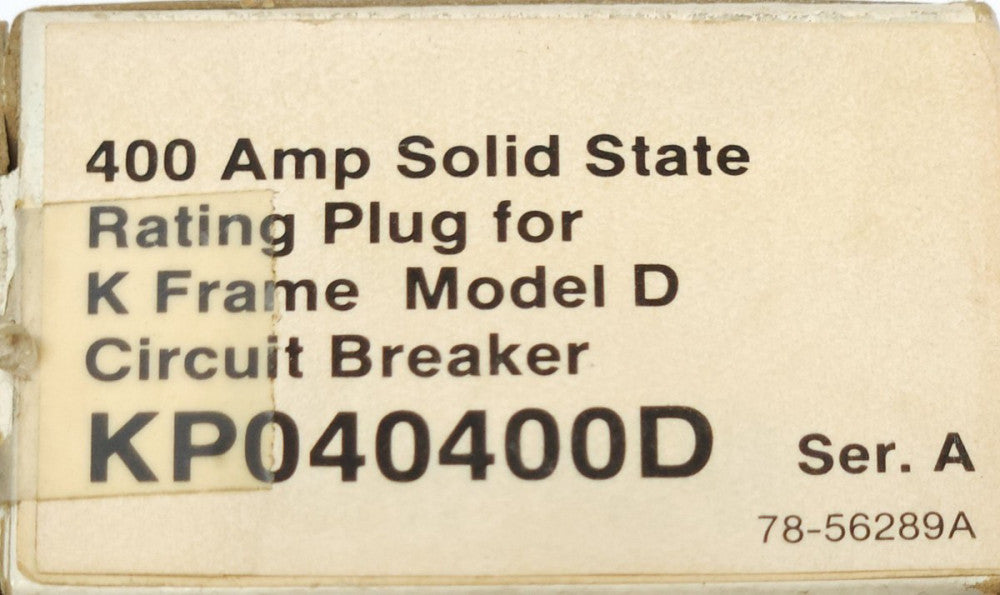EATON CULTER HAMMER KP0400D 4KS400T 400 AMP K Frame Rating Plug Type KS KD MODEL