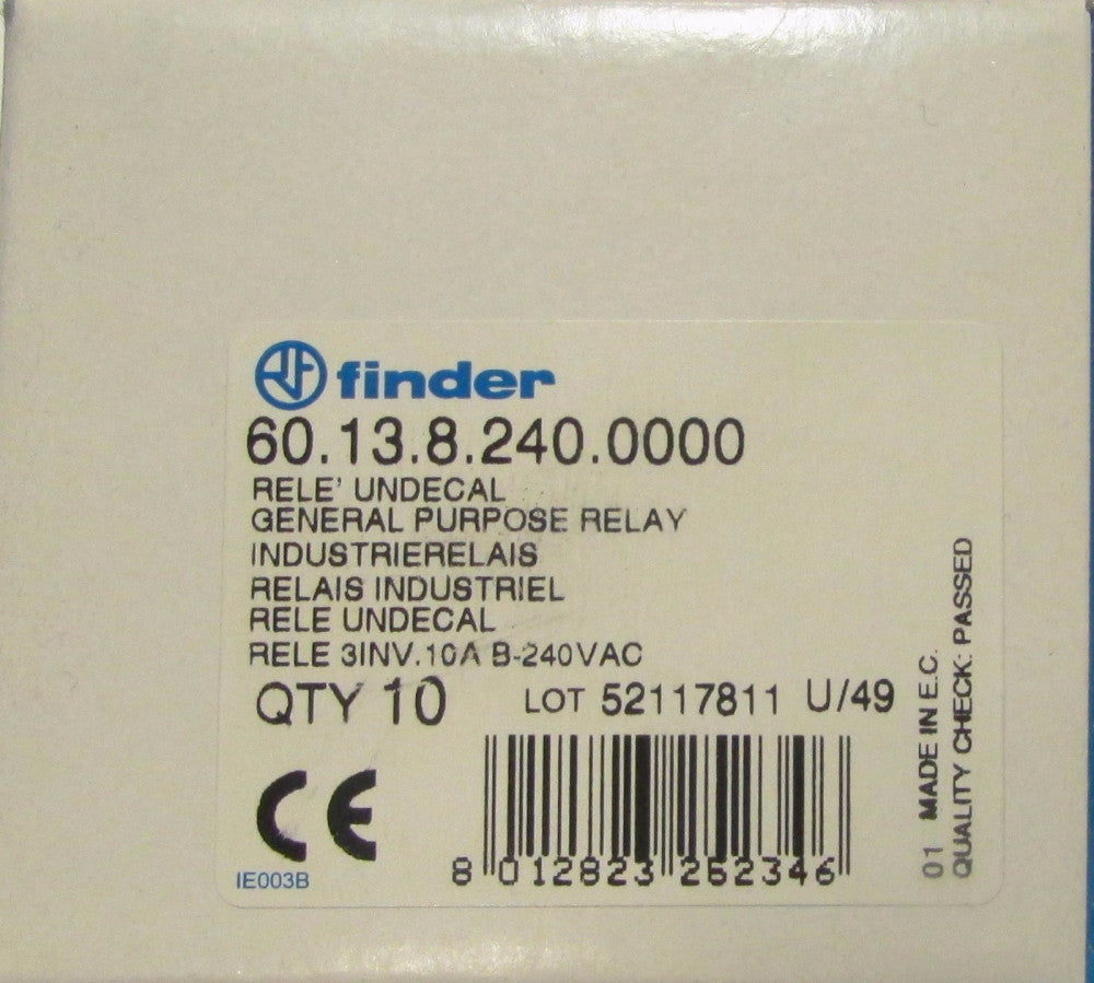FINDER 60.13.8.240.0000 General Purpose 10 Amp 240 V Relay 60 13 8 240 0000