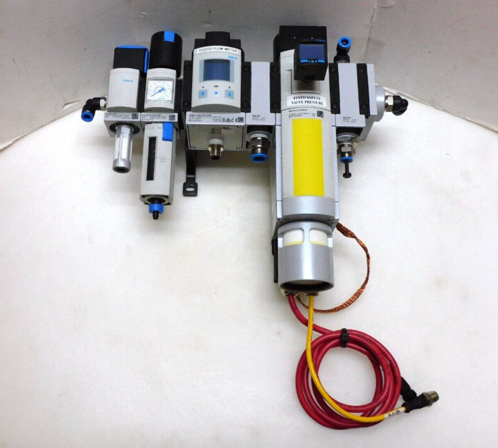 FESTO AIR ASSEMBLY W/ MS6-SV-1/2-E-10V24-A4 SFAM-62-1000L-M-2SA-M12 UOS-1-LF
