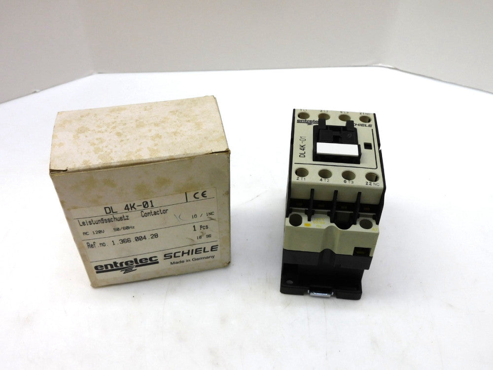 ENTRELEC SCHIELE DL4K-01 CONTACTOR 120VAC 50/60Hz